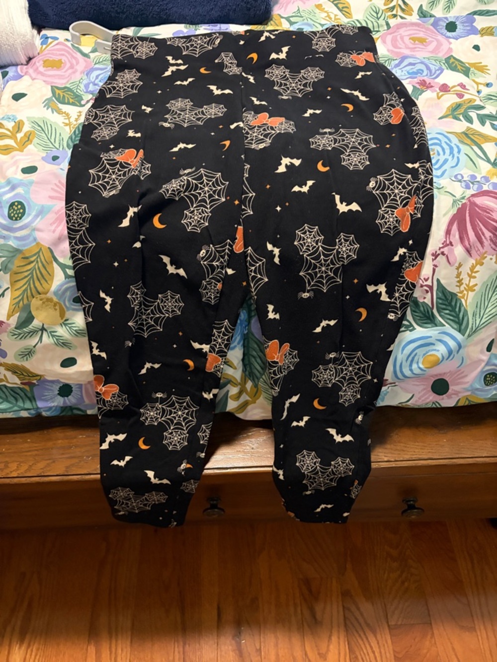 Halloween Spiderweb & Bat Print Leggings - Black & Orange torrid